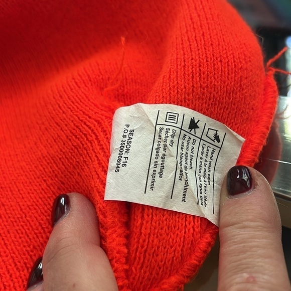Carhartt Bright Neon Orange Ribbed Beanie Foldover Hat - One Size - unisex - Picture 6 of 9